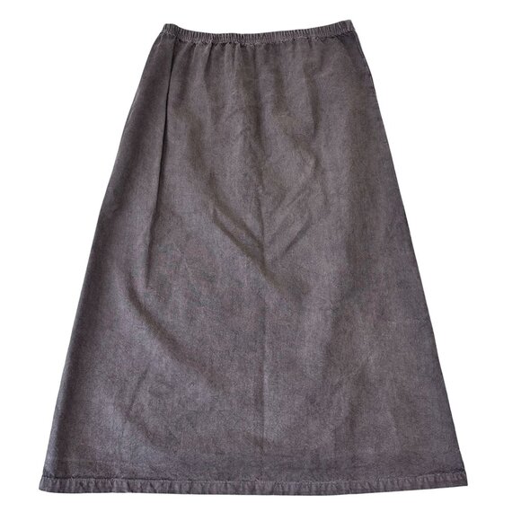 Earth Creations Hemp Cotton Pull On Midi Length Skirt Size L Brown Hippie Boho - Picture 1 of 9